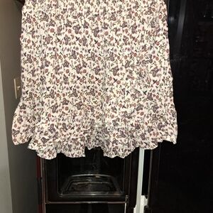 Angie Multicolor Floral A-Line Skirt